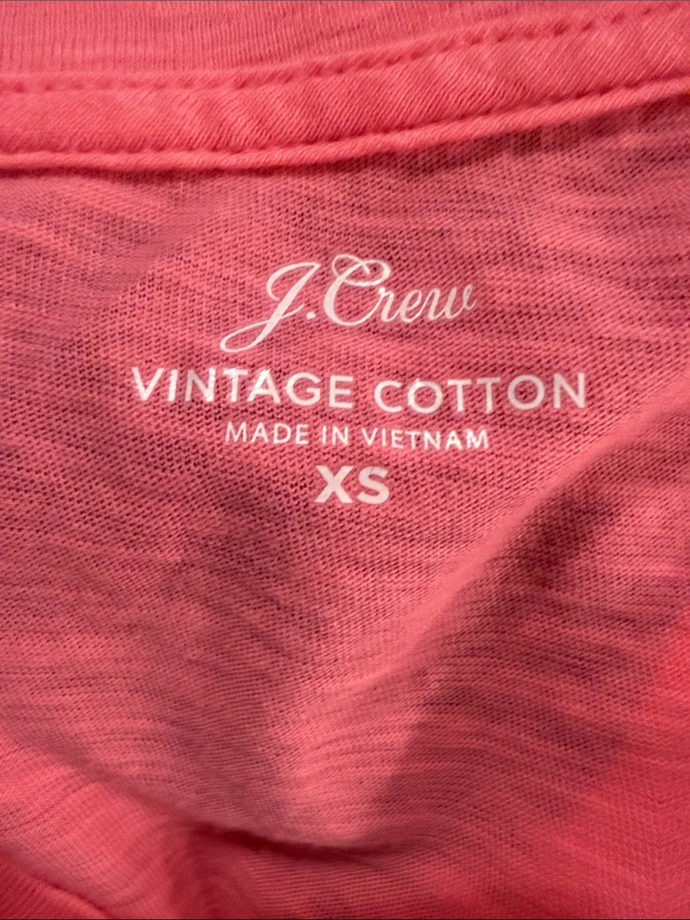 100% Cotton J. Crew Coral Pink V-Neck Short Classic Short Sleeve Tee
